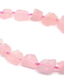 Raw Rose Quartz Graduated Nugget Beads, 2mm Drilled