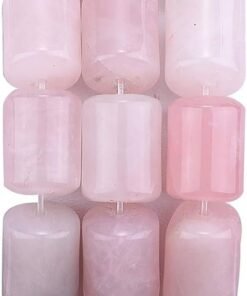 Natural Rose Quartz Cylinder Beads 10x14mm 38cm Strand