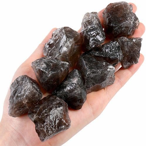 YATOJUZI 1LB Natural Raw Smoky Quartz Rough Crystals