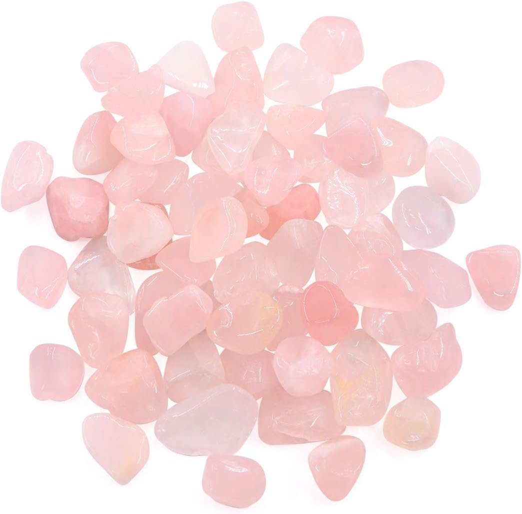 Hilitchi 1lb Natural Tumbled Rose Quartz Healing Crystals