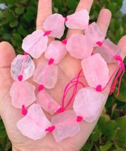 Adabele 15-Inch Raw Pink Rose Quartz Nugget Beads