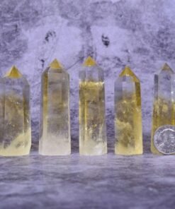 Natural Citrine Healing Crystal Hexagonal Pointed Prism Decor