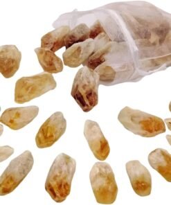 Raw Citrine Crystal Points, Natural Rough Reiki Stones