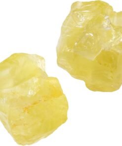 Apengshi Citrine Raw Crystals 2PCS Natural Healing Stones