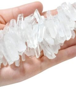Jovivi 0.5 lb Natural Raw Clear Quartz Points