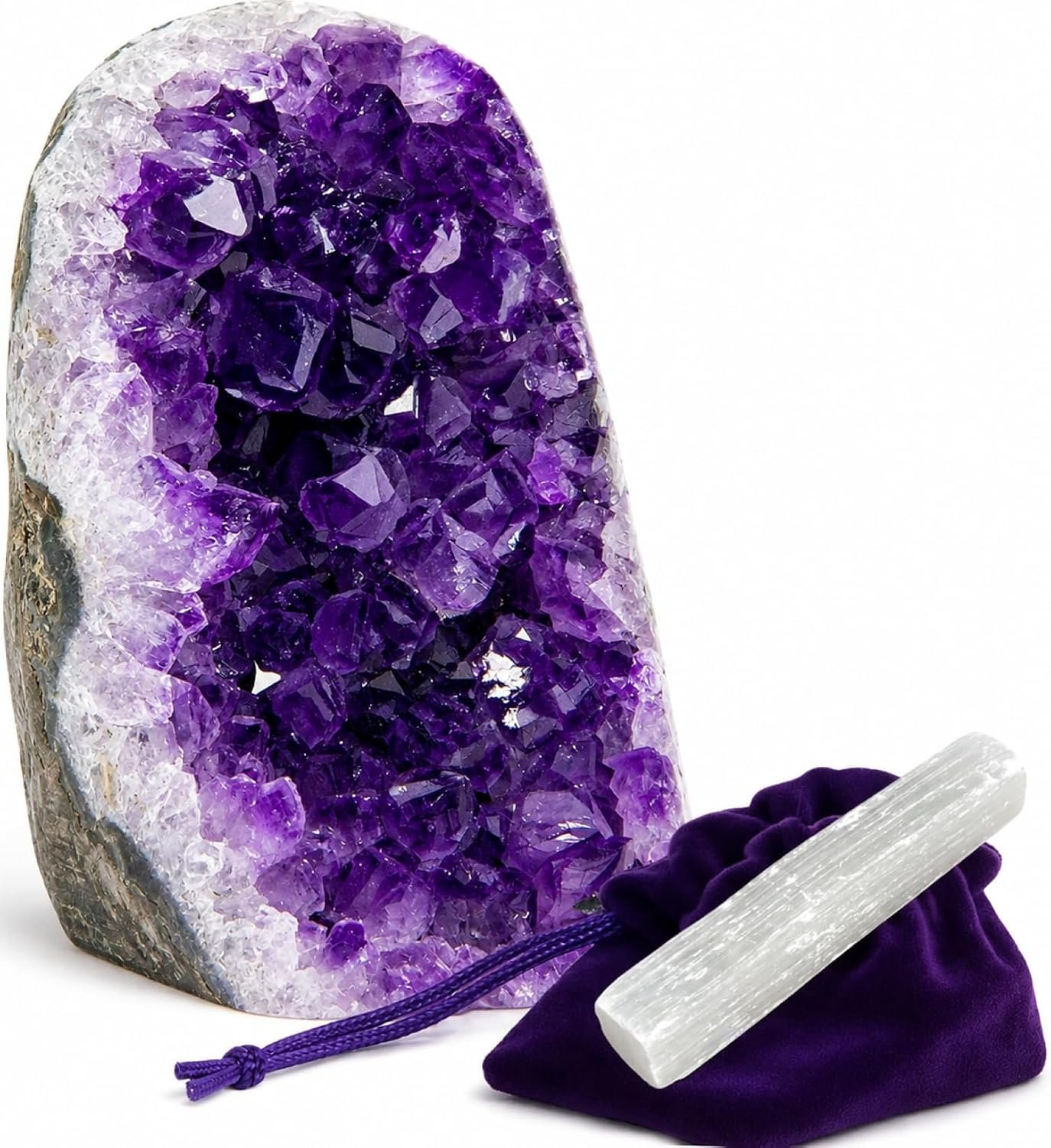 Superior Amethyst Crystal Cluster, Natural Edge, 1-1.5 lb