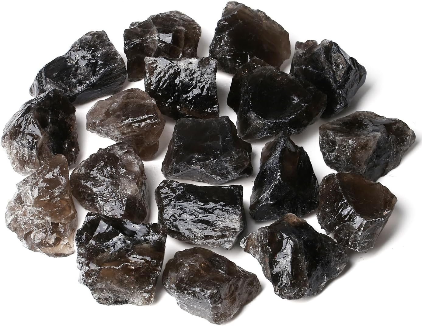 ZHIYUXI 1lb Smoky Quartz Raw Crystals Bulk 2"