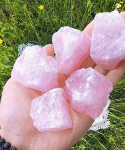 LAIDANLA Rose Quartz Raw Healing Crystals, 4PCS 0.55lb