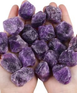 QINJIEJIE Raw Amethyst Healing Crystal Stones 1" Bulk