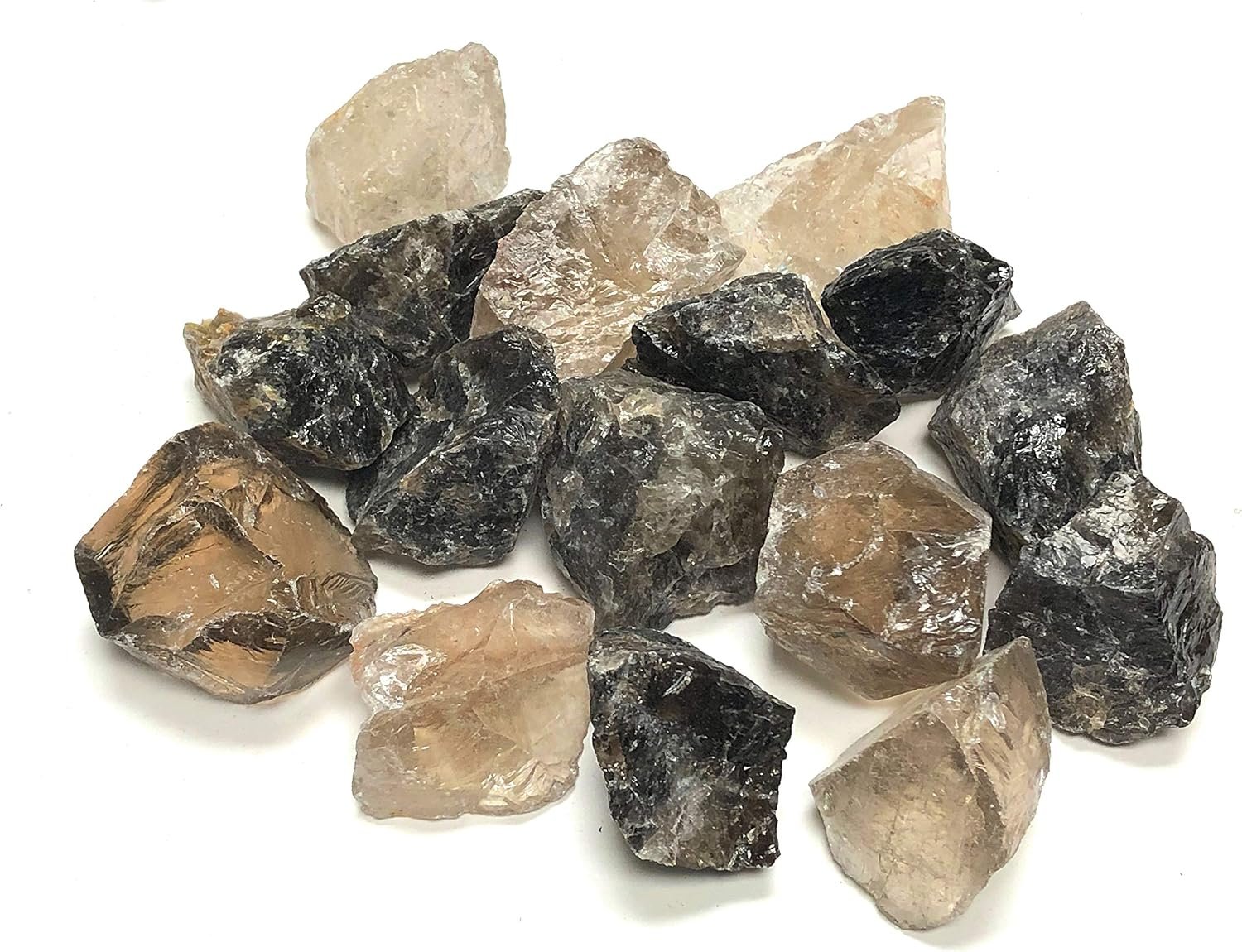 Raw Smoky Quartz Stones, 1 lb Velvet Bag