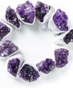Natural Amethyst Cluster Healing Crystals, 9pcs Gift Box