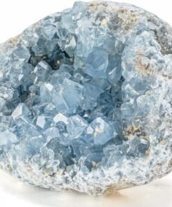 KALIFANO Raw Celestite Crystal Cluster Geode – Healing Stone