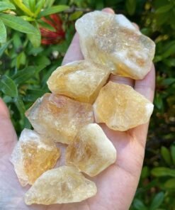 GAF Treasures Raw Citrine Healing Crystals, 3 Pcs